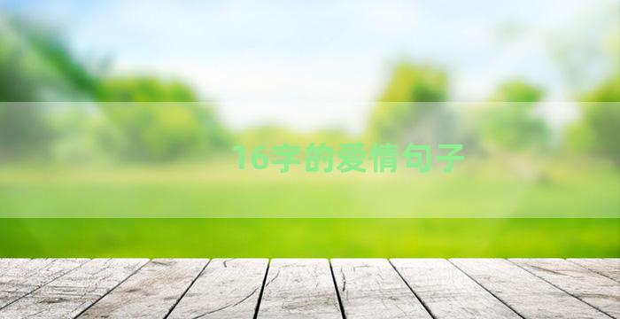 16字的爱情句子