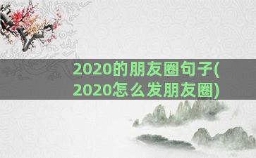 2020的朋友圈句子(2020怎么发朋友圈)