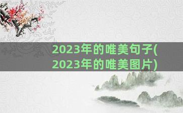 2023年的唯美句子(2023年的唯美图片)