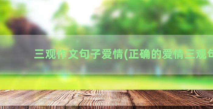 三观作文句子爱情(正确的爱情三观句子)