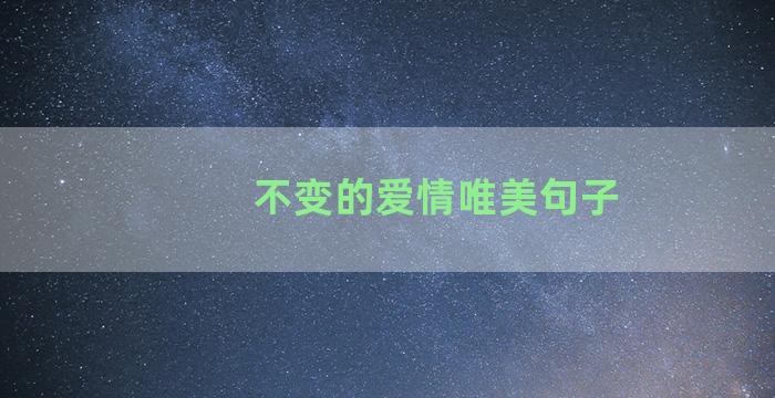 不变的爱情唯美句子