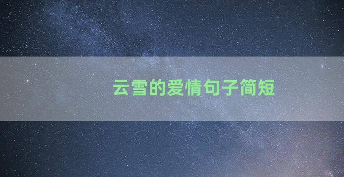 云雪的爱情句子简短