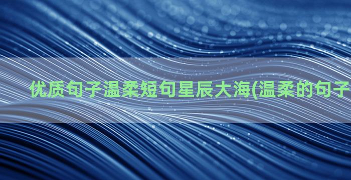 优质句子温柔短句星辰大海(温柔的句子文案短句)