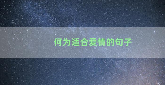 何为适合爱情的句子