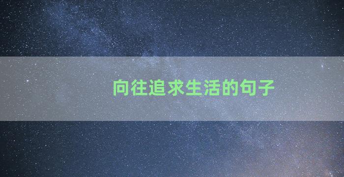 向往追求生活的句子