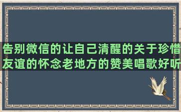 告别微信的让自己清醒的关于珍惜友谊的怀念老地方的赞美唱歌好听的中考作文开头优美描写认真听课的正阳门下形容没钱的句子经典(怎么让别人微信没有自己)