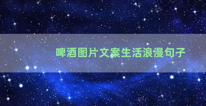 啤酒图片文案生活浪漫句子