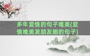 多年爱情的句子唯美(爱情唯美发朋友圈的句子)