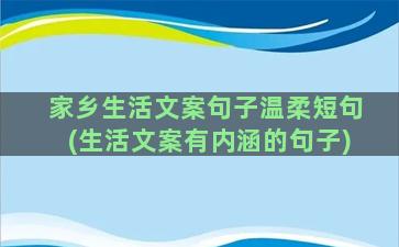 家乡生活文案句子温柔短句(生活文案有内涵的句子)