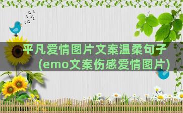 平凡爱情图片文案温柔句子(emo文案伤感爱情图片)