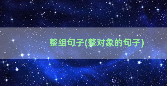 整组句子(整对象的句子)