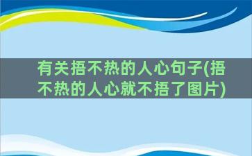 有关捂不热的人心句子(捂不热的人心就不捂了图片)