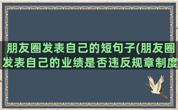 朋友圈发表自己的短句子(朋友圈发表自己的业绩是否违反规章制度)