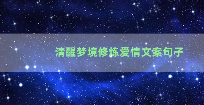 清醒梦境修炼爱情文案句子