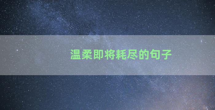 温柔即将耗尽的句子