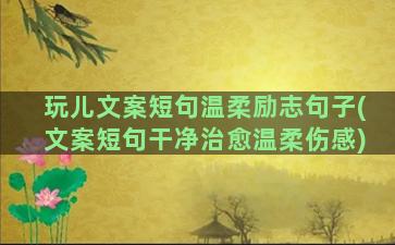 玩儿文案短句温柔励志句子(文案短句干净治愈温柔伤感)