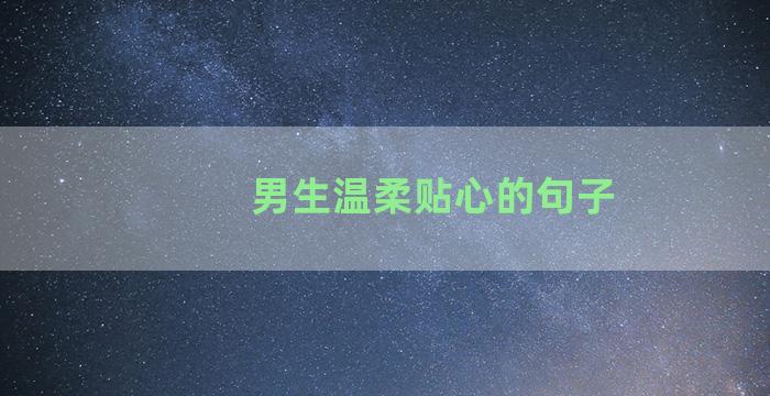 男生温柔贴心的句子