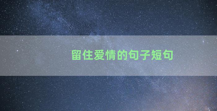 留住爱情的句子短句