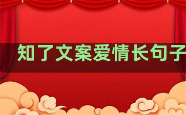 知了文案爱情长句子短句