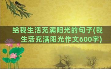 给我生活充满阳光的句子(我生活充满阳光作文600字)