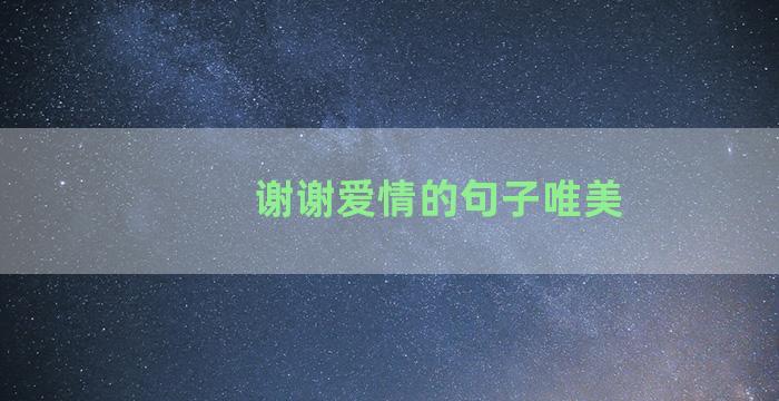 谢谢爱情的句子唯美