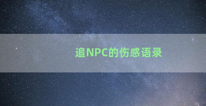 追NPC的伤感语录