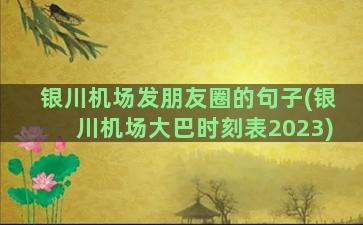 银川机场发朋友圈的句子(银川机场大巴时刻表2023)