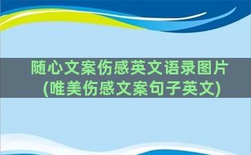 随心文案伤感英文语录图片(唯美伤感文案句子英文)