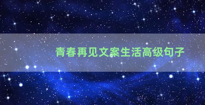 青春再见文案生活高级句子